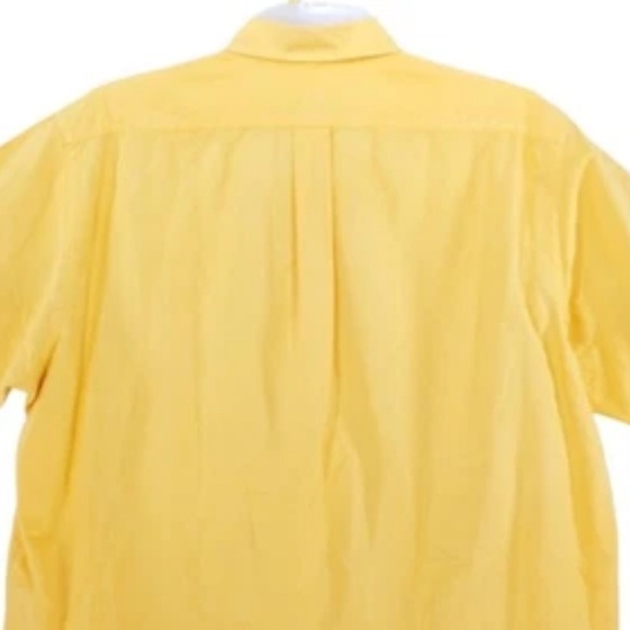 Vtg Y2K Ralph Lauren Jeans RL67 Logo Shirt Yellow Button Men L Gauzy Cotton Pkt - Picture 6 of 10